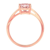 2.0ct smaragdni rez ružičasti simulirani dijamant 18k ružičasti ružičasti zlato graviranje godišnjice