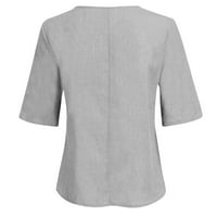 Ženski bluzes Dressy Ležerne prilike Letnje Loose Comfy Fashion Solid Color Plus Površina kratkih rukava