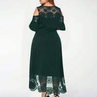 Cotonie ženska modna casual pune boje plus veličine okruglog vrata seksi čipka s kratkim rukavima slobodna