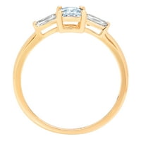 0,8CT smaragdni rez plavi simulirani dijamant 14k žuti zlatni godišnjički angažman kamena prstena veličine 7,25