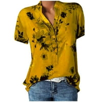 Cisterna za žene Ljeto Cool Vest Žene Ljeto Modni kratki rukav V-izrez za ispis džepne bluze Majica
