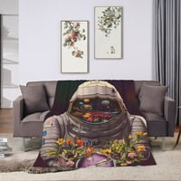 Vrtni pokrivač astronaut, flaffy mekani ugodan pokrivač Flannel plišani mikrofiber kauč, posteljina,
