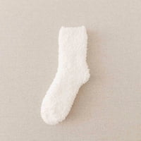Awdenio Čarape za žene čišćenje zimskih žena Coral Fleece SOCKS srednja cijev spavaći kućni čvrsti čarapa