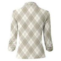 KPOPLK Ženske ležerne jakne za bluže dugmad dugih rukava Otvoreni prednji kancelarijski bluže elegantni