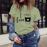 Ženska modna casual tiskara labav udobni vrhovi majica bluza MINT Green M