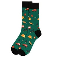 Urban-paunok muške novitete zabavne čarape - kampiranje - zeleno