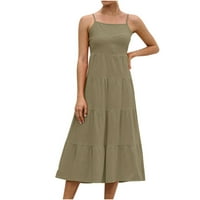 Sandresses za ženske haljine za sunčanje krađa bez rukava zelena xl