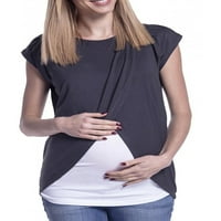 GVMFIVE Ženske materinske kratke rukave Trup za trudnice majica za dojilju TEE