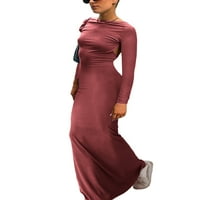 Žene trend dugih rukava haljina Ležerne prilike za riblje rubne košulje od pune boje za zabavu bez plaže