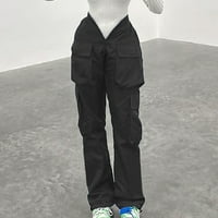 Ženske hlače Ležerne prilike Ravno Veliki džepni kombinezoni V-izrez Personalizirani struk za zatvaranje