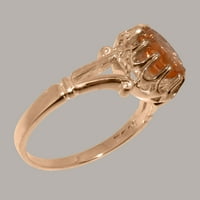Britanci napravili 18K ružični zlatni prsten sa prirodnim citrinskim ženskim zaručničkim prstenom -