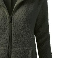 Xihbxyly zimski kaputi za žene, ženski džemper sa kapuljačom kaput zima topla vuna patentni zatvarač