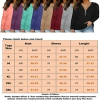 Žene obične bluze s dugim rukavima dame dame Basic Pulover Solid Color Loungewear V izrez Loolet 3xl