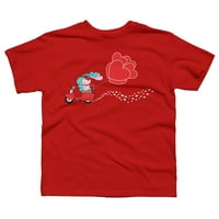 Valentines Bunnies Boys Red Graphic Tee - Dizajn ljudi M