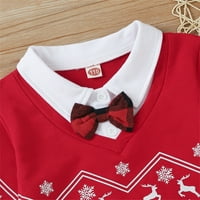 Božićna odjeća za dječje djece Dječje djevojke Outfit Božićni otisci Dugih rukava kravata kravata TOP