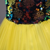 Djeca djeca dječja dječja djevojaka Proljeće Ljeto Sleevel Tulle Sequins Glitter haljina za performanse