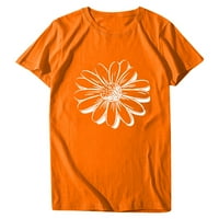 Ženski vrhovi Žene Ležerne prilike za ispis kratkih rukava Labavi majica bluza narančasta