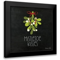 Lopta, susan crna modernog uokvirenog muzeja Art Print pod nazivom - Mistletoe poljupci