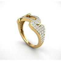 Pravi 1CTW okrugli rez Dijamantna ženska ženska manjska bridalna godišnjica prstenasti prsten od 18K