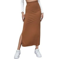 Ski suknja Ženska polovica suknje i pune boje sa zamotavanjem suknje i split suknja