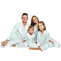 SIMU Usklađivanje porodice pidžami Djeca Djeca satena Pajamas PJ's Solid porodica podudaranje sa spavaćim