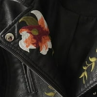 Wefuesd jakne za žene Žene Ležerne prilike sa velikim rukavima saželjeni patentni patentni kožni jakni