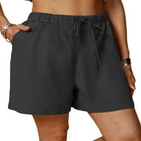 Avamo Ženske kratke vruće hlače Izvlačenje elastične struine dno Solidne boje Mini pantske dame Havaji