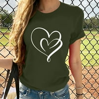 Ženske ljetne majice s kratkim rukavima Sweet Heart ispisani vrhovi Redovna fit casual crewneck tee