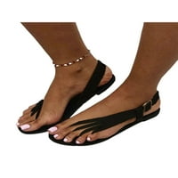Tenmi dame casual cipele za cipele ravne sandalne plaže sandale udobne žene moda neklizajući crni 8