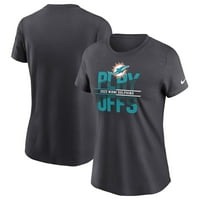 Ženski Nike antracit Miami Dolphins NFL doigravanje ikonična majica