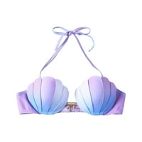 Aaiyomet Strappy Seashell Bikini Top gradijent plivanja vrhovi Push up kupaći odijelo za žene sa underwire