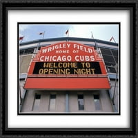 Wrigley Field Matted Veliki crni ukrade uokvireni umjetnički otisak sa serije stadiona