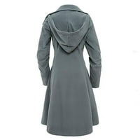 Francuska Dimple Women Fau vunena tanka jakna s tamnim kaputom Debela-parka Ovlačenje duga zimska odjeća