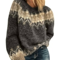 Žene pad džempera za žene vruća prodaja čišćenje modnih žena O-izrez dugi rukav Leoaprd patchwork pleteni
