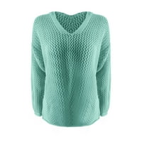 apsuyy modni prevelizirani džemperi za žene Poklon-pletene lagane udobne pulover vrhove zelene veličine
