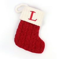 Božićne čarape sa slovom, početno vezene mini simpatične božićne čarape pamučni kabel sa bijelim super