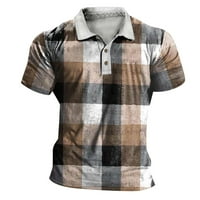 Muška golf majica Casual Sports V izrez rebrasti ovratnik kratki rukav modni casual solid color obično