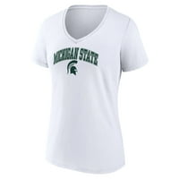 Ženska fanatika brendirana bijela Michigan State Spartans Evergreen Campus V-izrez majica