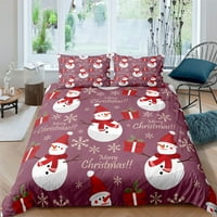 Božićni krevet za posteljinu Santa Claus Čarape Štampane komplete poklopca za zaštitu od prekrivača