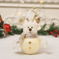 Qepwsc Snjegović božićni ukrasi sa LED lampicom i baterijom užarenom majicom lutke za lutku za praznični