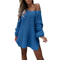 Ketyyh-Chn Cardigan džemperi za žene s dugim rukavima meki džemperi Lagani za žene Pulovers Blue, 2xL