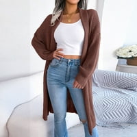 Moderna jakna za žene Otvoreni prednji džemper s dugim pletenim kardiganom