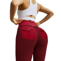 Airpow Clearence Slim Fit ženske ležerne tiskane joge hlače visoke struk labave ravne duge hlače crveno
