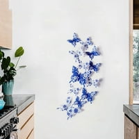 3D zidna naljepnica kineski stil plavi bijeli leptir naljepnica za kućni dekor