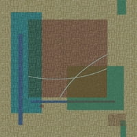 Milliken Blue Geometrijski pregradni rug Fairmont Seagrass - apr 10 '9 13' 2