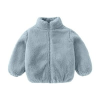 TODDLER BABY GRILS dječake Fuzzy Fleece Outwear Kids patentni zatvarač pune boje puni zatvarač u obliku