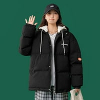 Ženske parkenske žene moda -Two Outerwear Jakne džep suede kaputi sa kapuljačom pamučna jakna ženska