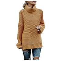 Zzwxwb džemperi za žene Ženska casualsolid boja casual debela linija dugih rukava turtleneck džemper