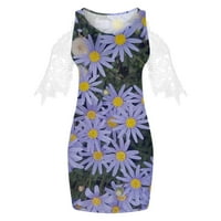 Yuwull Womens Ljetne haljine Ljetna haljina Žene Ljeto Ležerne prilike Seksi cvjetni tisak s ramena