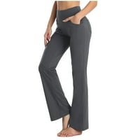 Dadaria joga hlače Žene Žene čiste boje visoki struk džep Sportske fitness yoga široke noge hlače sive